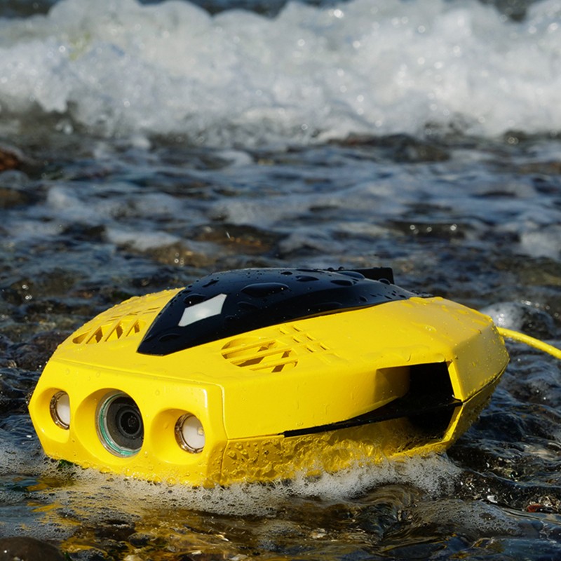 潜行创新（CHASING） 潜行多睿水下无人机器人高清可视智能遥控水下拍照摄像机潜水艇 标配+遥控器+双肩背包+吸水毛巾