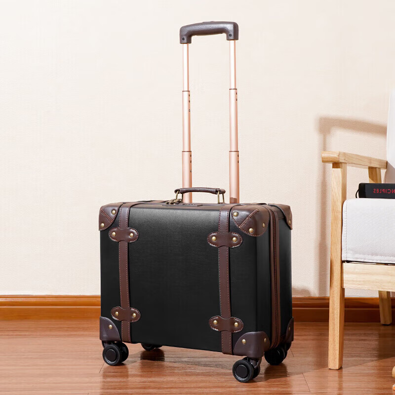 斯多朴商务出行皮质行李箱登机箱复古小英寸16英寸小型轻便旅行箱18