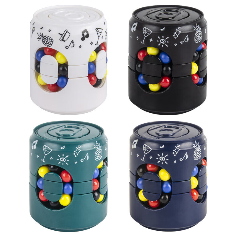 道氏易拉罐魔方汉堡魔豆可乐减压旋转空间想象儿童玩具 【一个 颜色