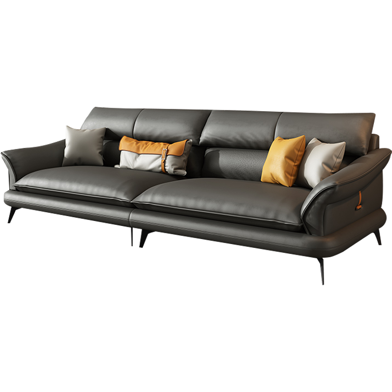 麦纪 沙发 意式极简真皮沙发纳帕牛皮北欧风意式小户型客厅皮质沙发组合 双扶手三人位【2.2米】 【Nappa牛皮】