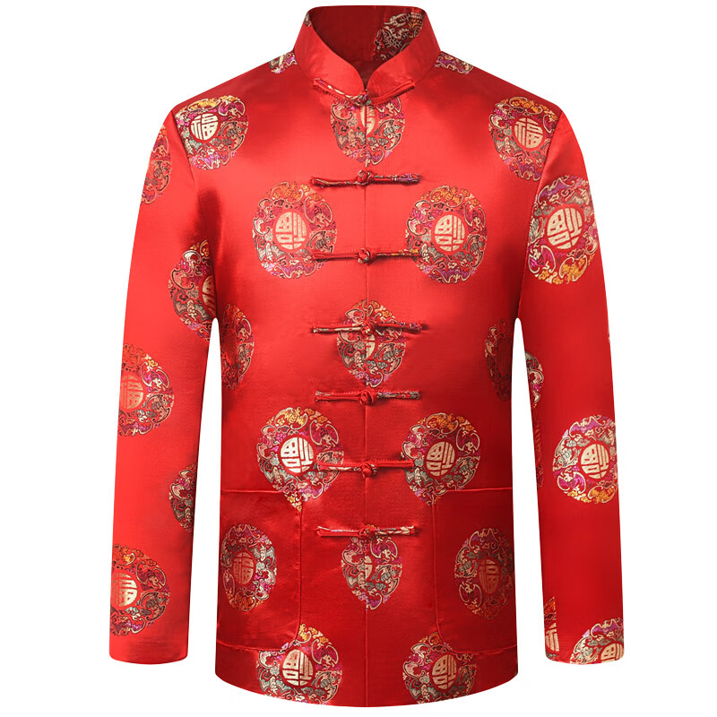 呢好酷秋冬季老人过生日穿的衣服红色唐装中老年爷爷奶奶中式过寿服装