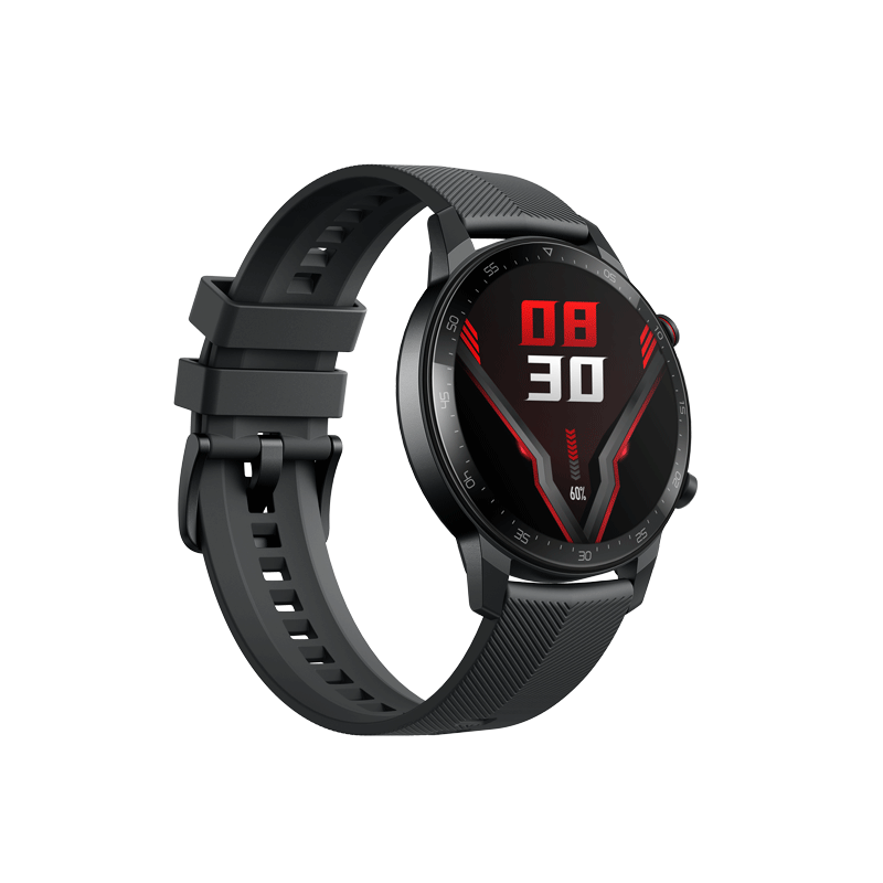 nubia 努比亚 红魔 SW2102 智能手表 47.8mm 朋克黑硅胶表带（血氧、GPS、北斗）