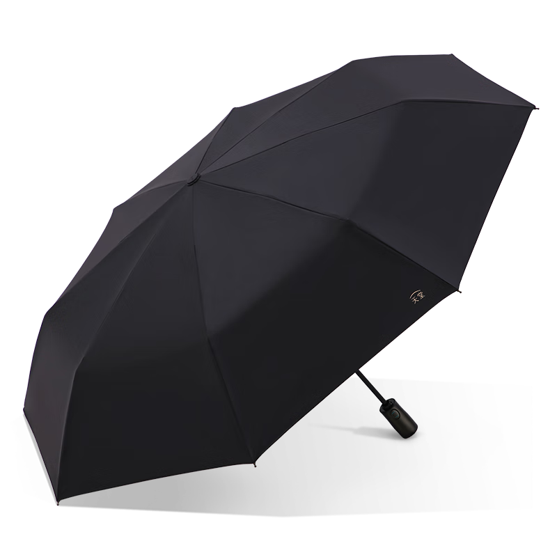 天堂伞全自动抗风加固便携黑胶防晒遮阳伞太阳伞晴雨两用伞男女学生 黑色