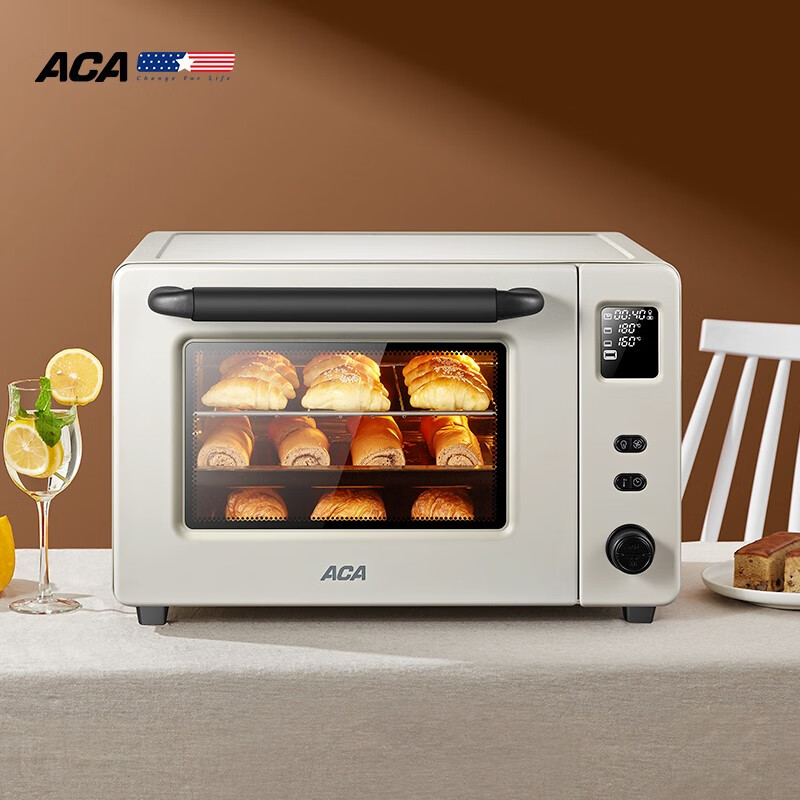 北美电器（ACA）电烤箱家用多功能独立控温低温发酵40升智能菜单热风循环ATO-E45S