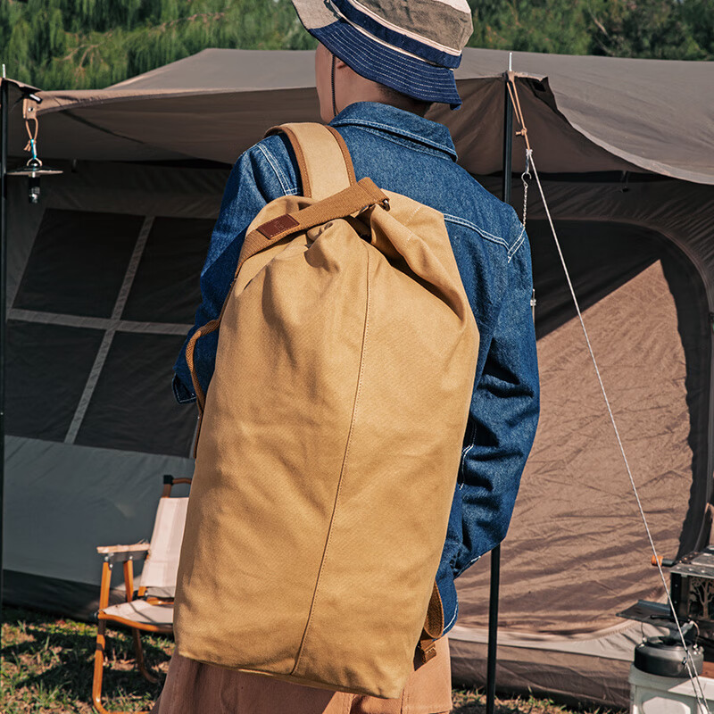 新潮代旅行包男大容量手提出差背包男士多功能干湿分离双肩包健身运动包 2519卡其色【45L大容量设计】