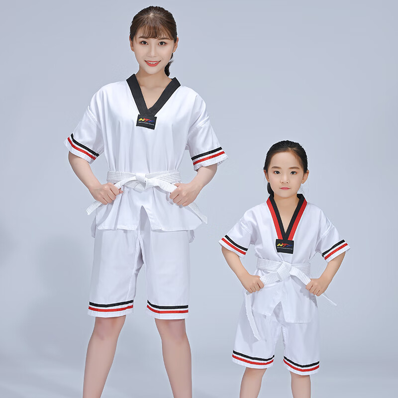 狮奥利兴跆拳道服成人全套儿童长袖大学生初学者品势黑色教练男女短袖
