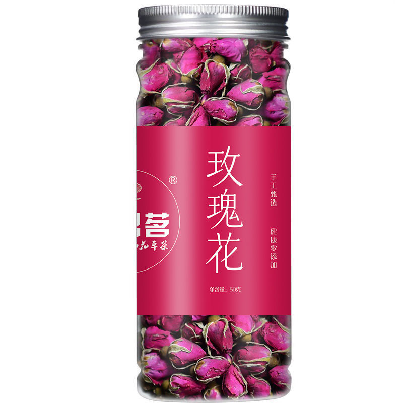 平阴红玫瑰花茶花冠茶女神茶有机小无硫熏大朵泡水干 【一罐】玫瑰花茶