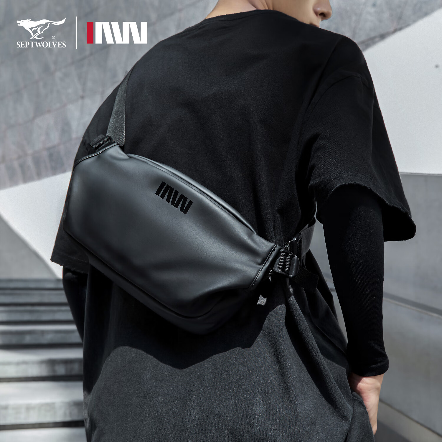 七匹狼斜挎包男2025新款单肩包男士背包大容量邮差通勤包休闲便携胸包男 轻奢款（防泼水面料）