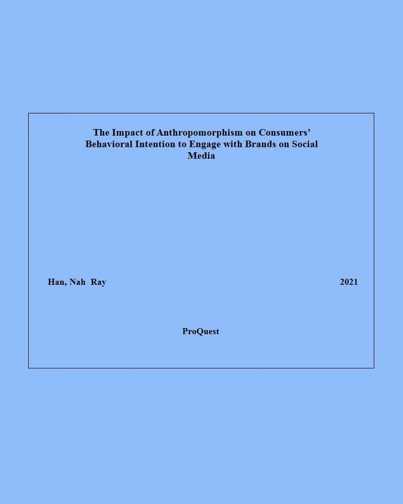 预订 国外英文学位论文the impact of anthropomorphism on consumers