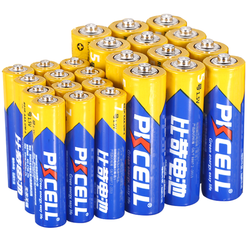 比苛（Pkcell） 5号电池7号电池五号七号碳性电池绿色环保 适用鼠标遥控器 20粒5号 20粒7号