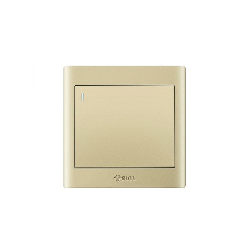 公牛 开关86型香槟金g32k134 守护一开多控带荧光开关面板(定制)