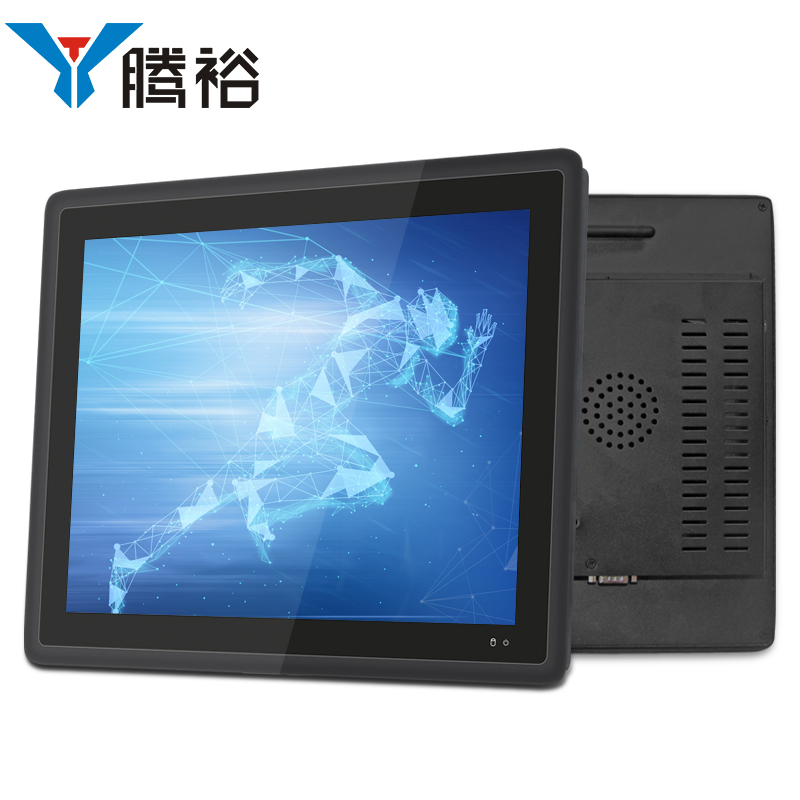 腾裕 全封闭触摸屏工控一体机工业平板电脑嵌入式电容电阻触控显示器PLC上架式工控机 17英寸Windows 4G/64G