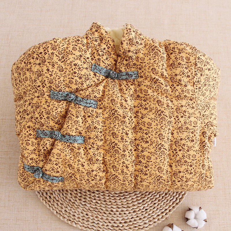 棉花咏亲子装纯棉花手工加厚保暖棉袄冬季居家外穿棉外套儿童成人母女装 磨毛鹅黄（成人款） 2XL码（建议体重135-150斤）