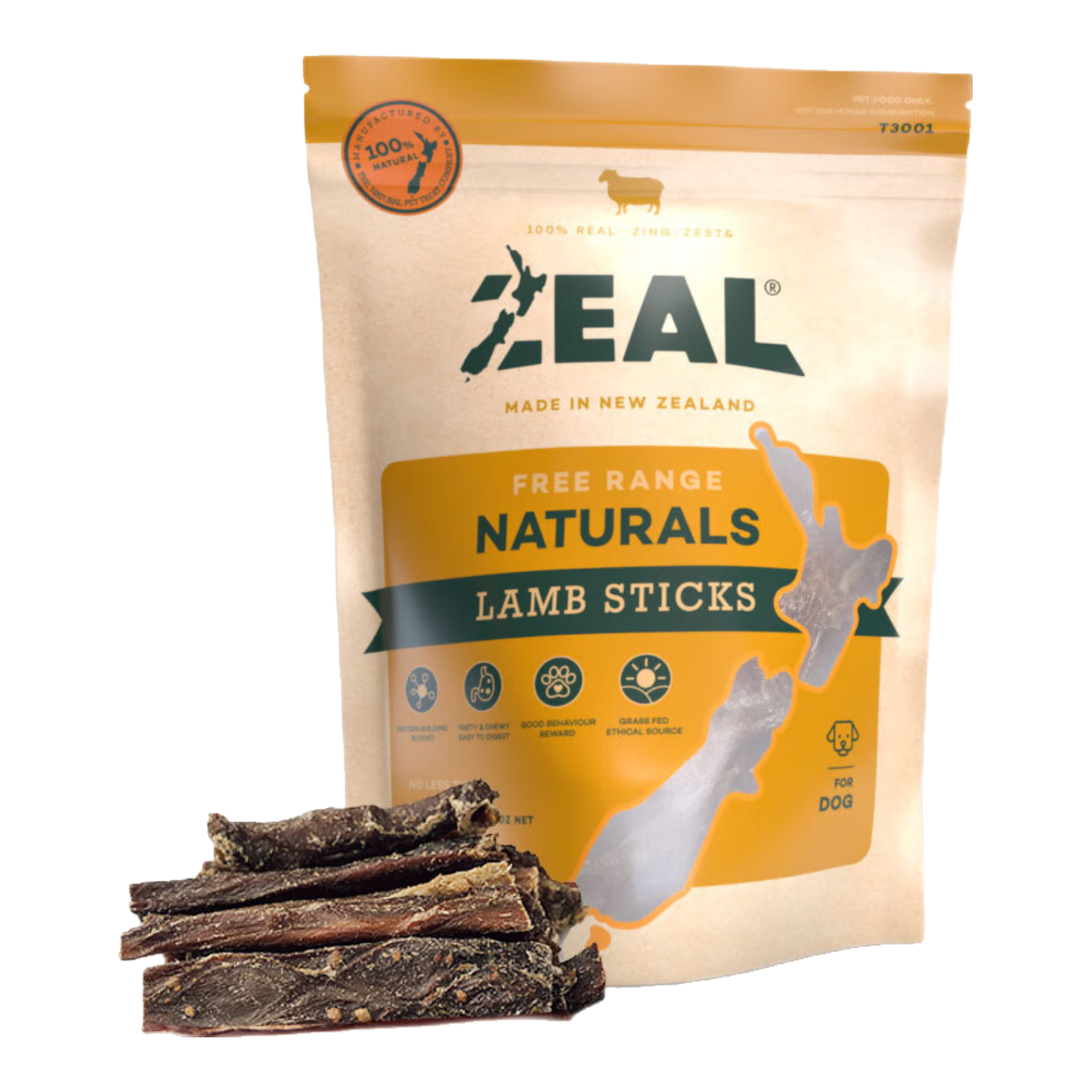 ZEALZEAL狗零食 狗狗磨牙棒 宠物狗狗零食 羊肉棒125g【鲜嫩骨肉 低脂低敏】