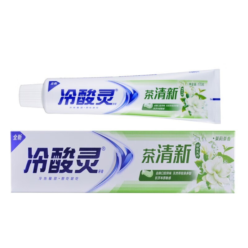 fsyr冷酸灵茶清新双重感牙膏 清新口气 茶清新110g
