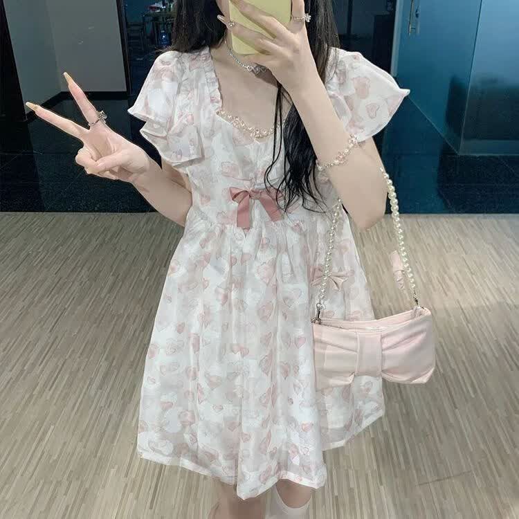 莎克城(shakecheng)小个子女生蓬蓬裙甜美初恋小白裙法式奶甜温柔风
