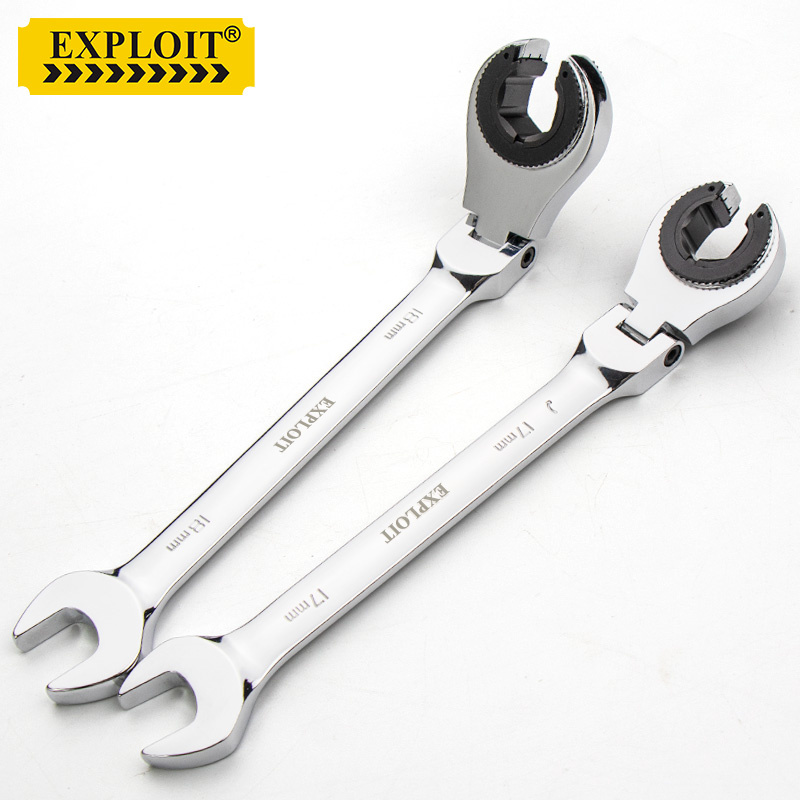 开拓(exploit)开口棘轮扳手油管汽管快速扳手 活动头12mm