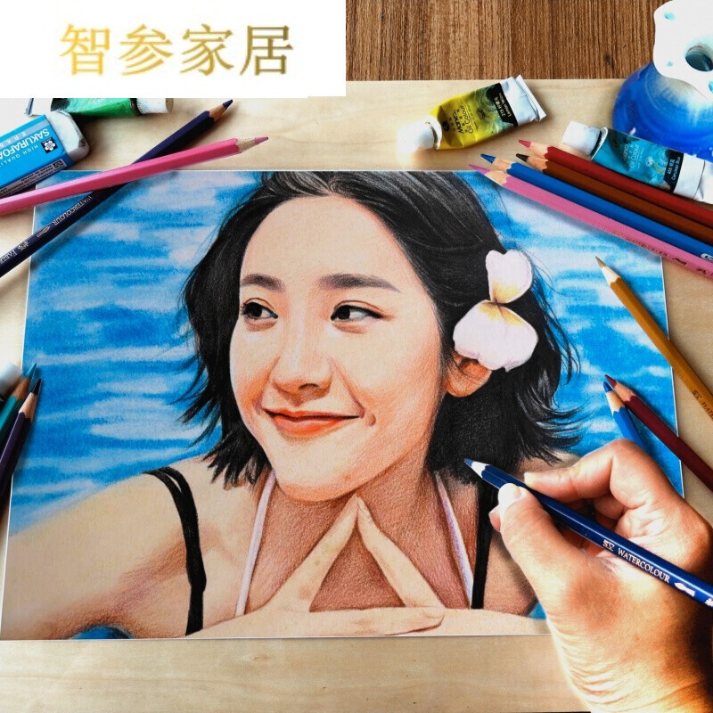 素描画像定制手绘彩铅画人物画肖像画头像画代画真人照片转手绘画