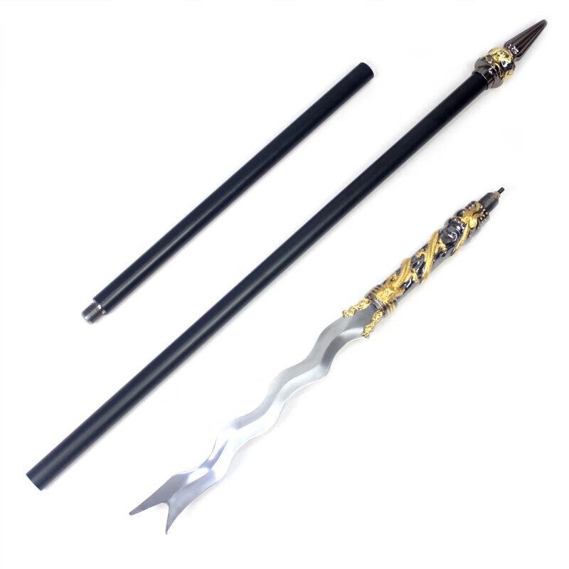 三国张飞丈八蛇矛水浒武术十八般林冲丈八点钢矛未开刃丈八蛇矛黑
