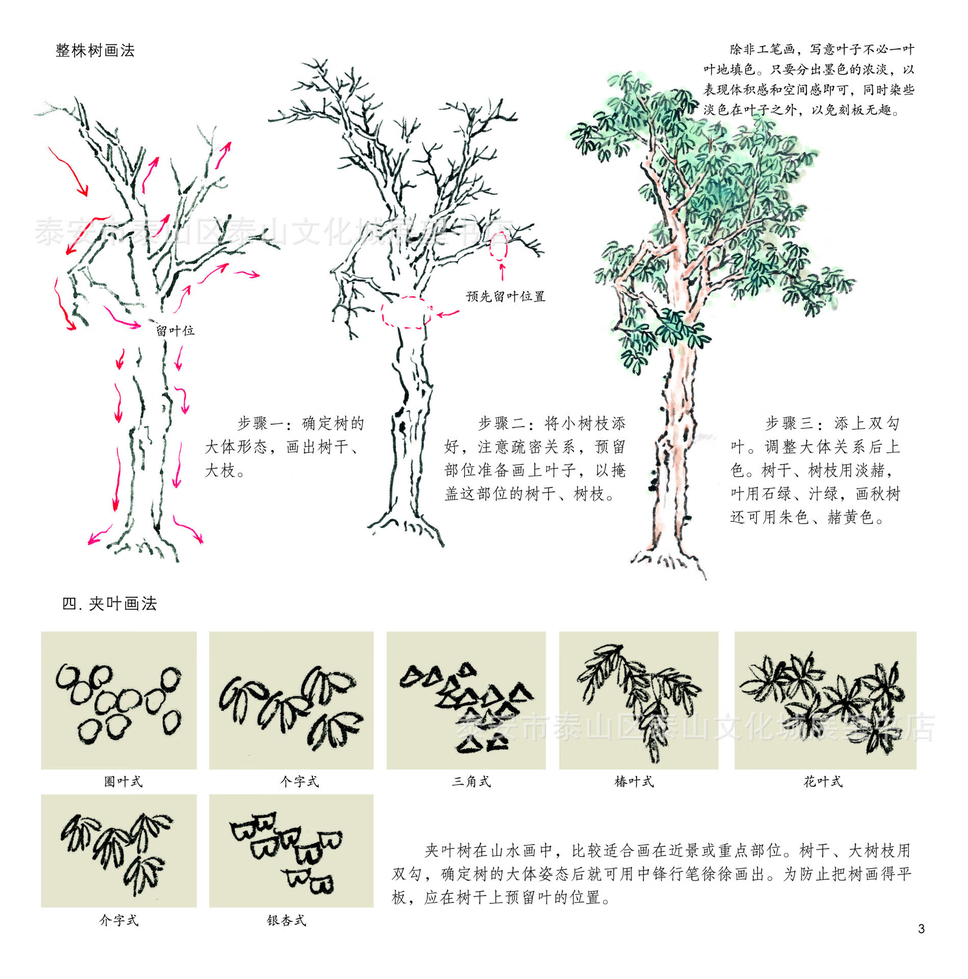 新版 学画宝典 树木 国画技法/林之本/写意山水 步骤画法 树木