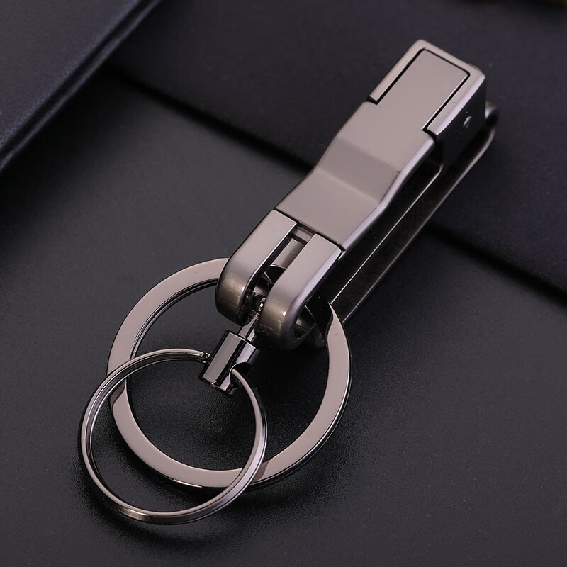 JOBON全金属穿皮带钥匙扣汽车钥匙链锁匙扣商务男士腰挂钥匙环圈挂件 ZB-8782（黑色）