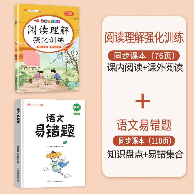 阅读理解专项训练书人教版一年级二年级三年级四五六年级上册下册斗半匠每日一练课外强化练习题语文小学生看 【下册-错题练习】语文易错题+阅读理解 小学一年级