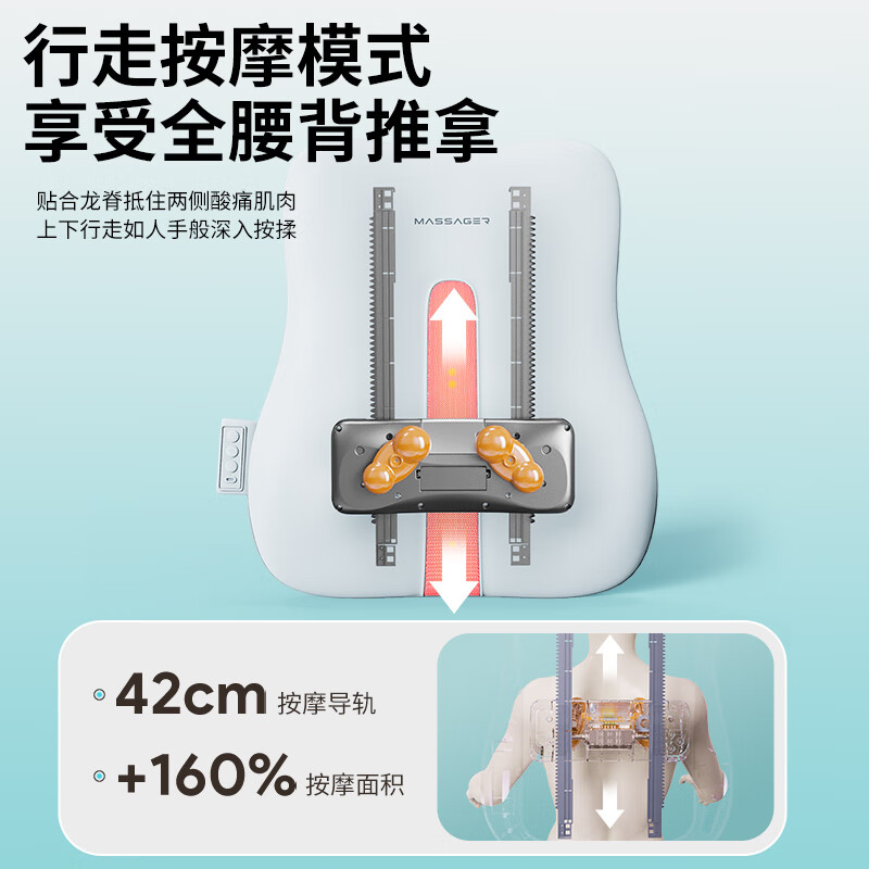 New For腰部按摩器2025新款轻薄靠垫车载护腰背部按摩仪器颈椎肩揉捏加热按摩枕全身中秋节礼品送父母朋友
