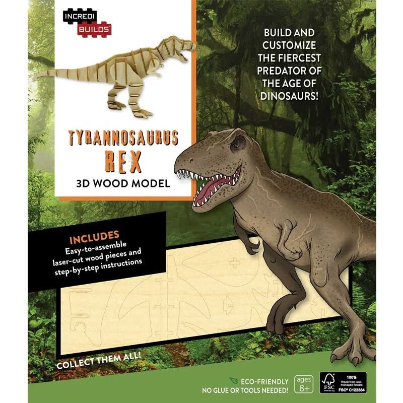 【现货】tyrannosaurus rex 3d wood model霸王龙套装手工书