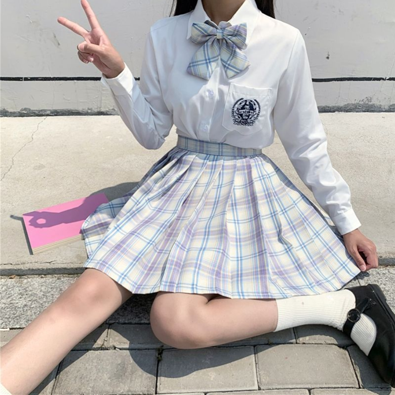 nu wu)电竞少女jk制服正学生百褶裙格裙校服日系正统秋冬学院风短裙子