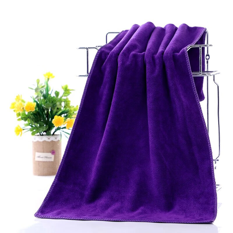 理发店专用毛巾发廊美发包头加厚干发巾吸水 超厚深紫 30x60cm