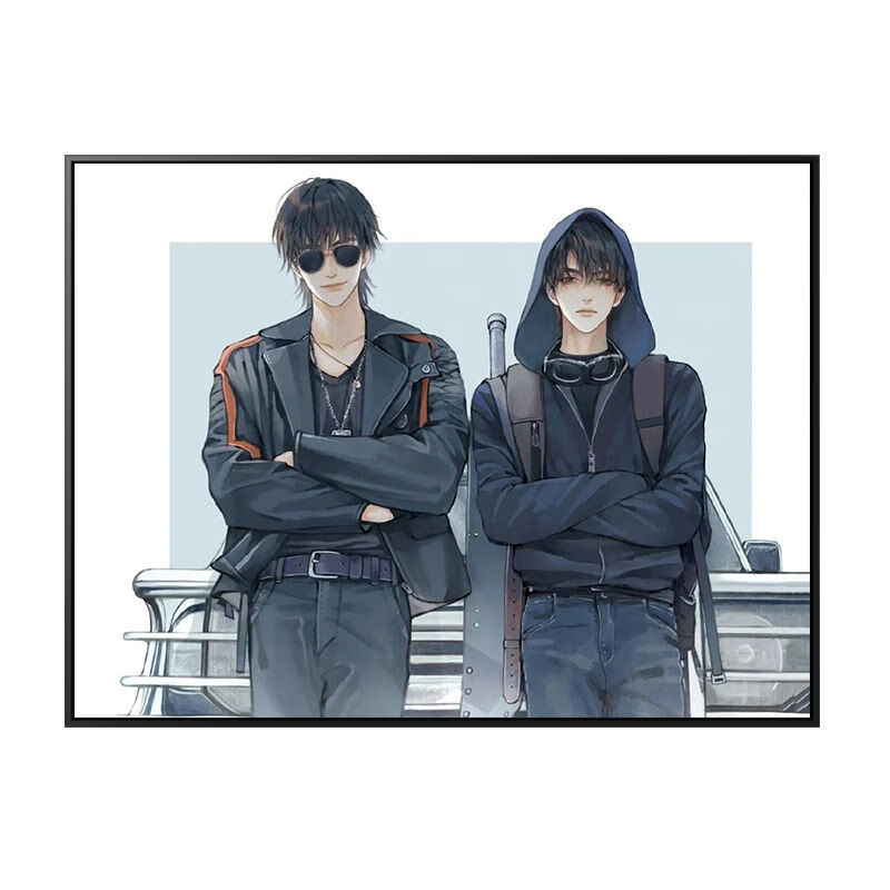 瓶邪盗墓笔记diy数字油画闷油瓶张起灵吴邪手绘填色画轻奢装饰画