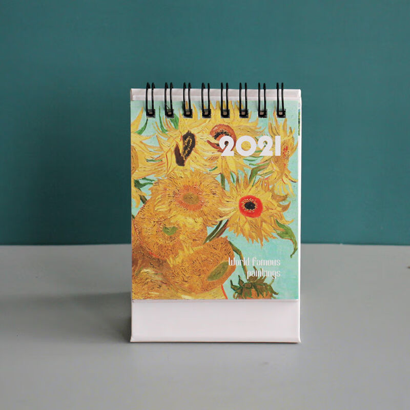 ins迷你小台历2021创意简约桌面学生可爱日历记事本摆件 向日葵