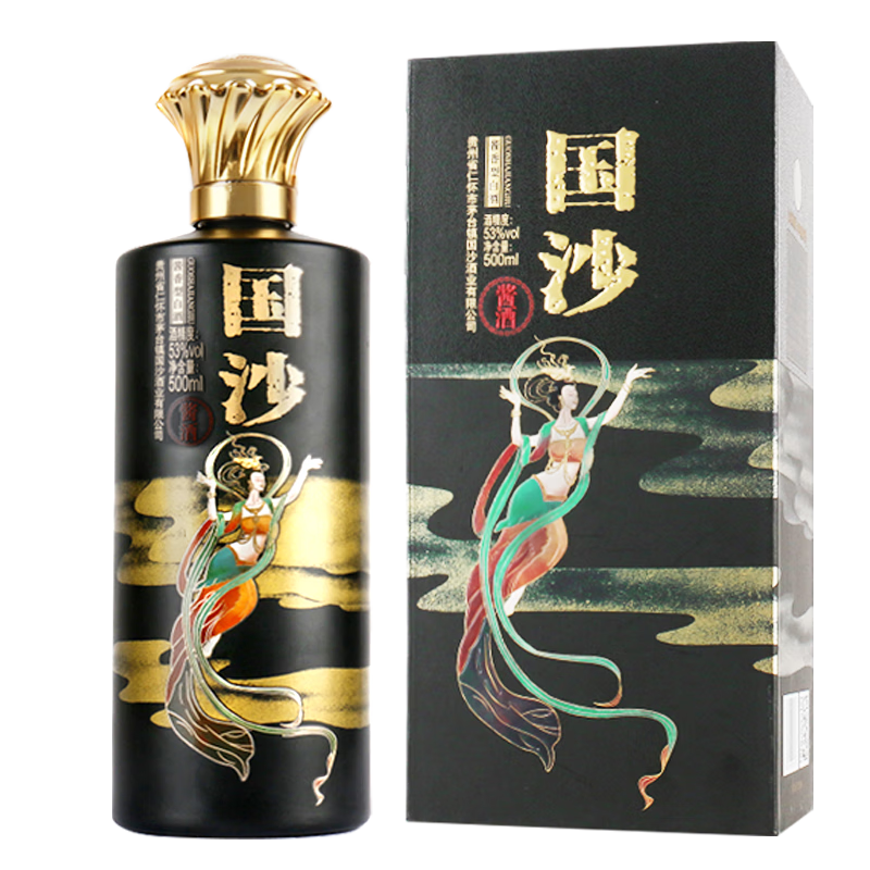 国沙 小批量勾调 飞天仕女图高端礼盒 53度 酱香型白酒 53%vol 500ml