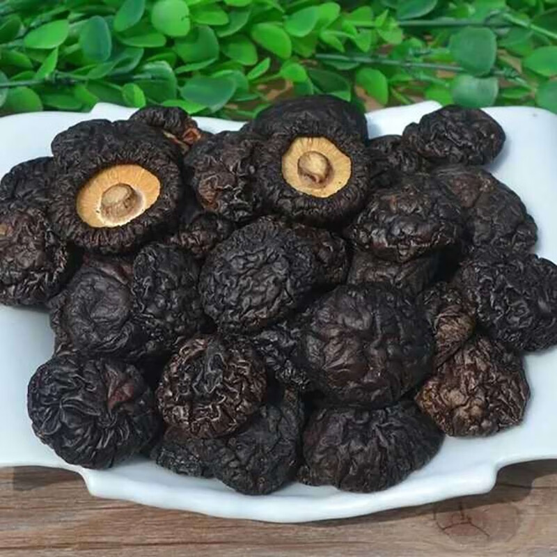 西峡黑面香菇干货野生黑蘑菇 黑面菇500g(2.8cm以上)