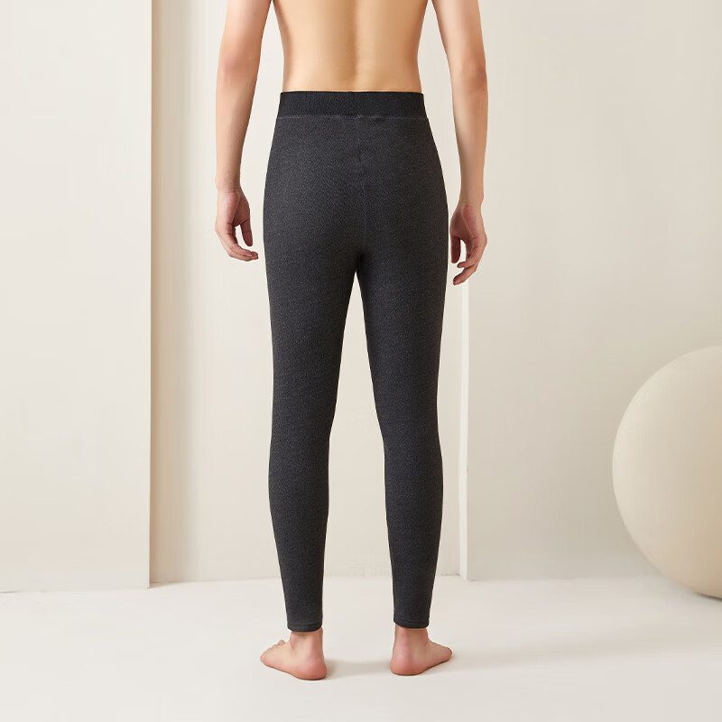 恒源祥秋冬保暖裤男加绒加厚棉裤修身显瘦打底裤特厚大码弹力一体绒裤 青色(480克)特厚加长护膝 2XL (建议155-185斤)