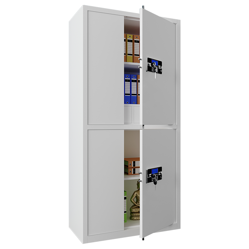 中伟电子保密柜文件柜员工柜档案柜保险柜双保险密码柜电子锁灰白通双节带暗抽加厚款