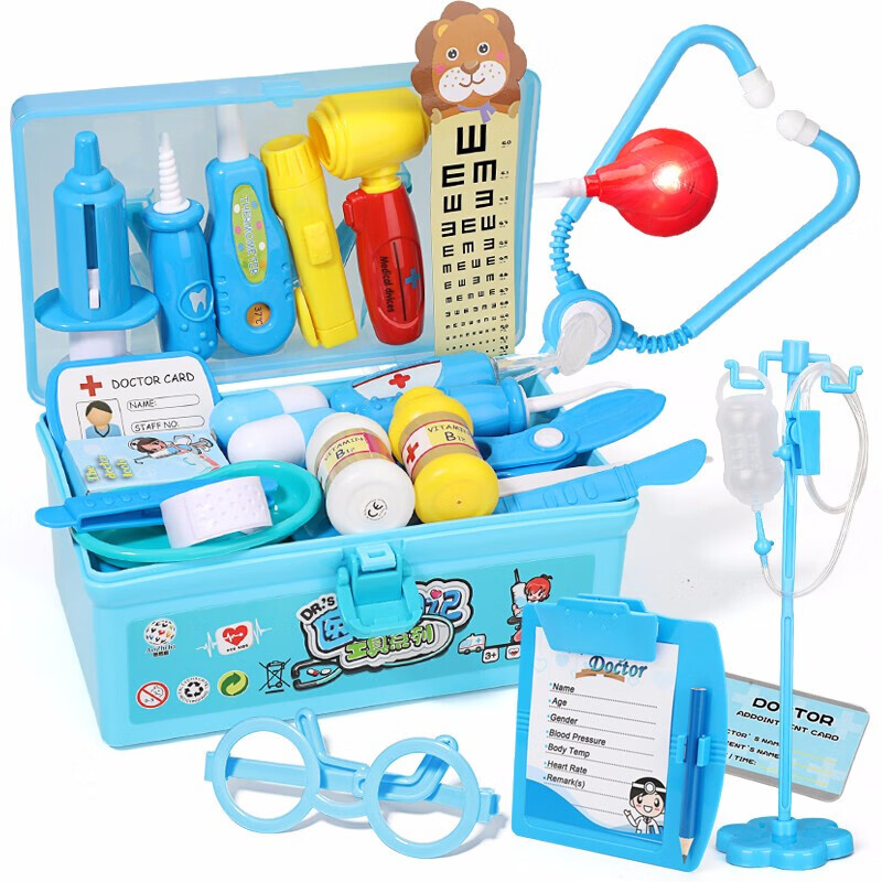 奥智嘉 医生玩具套装 过家家带光电医药箱 儿童玩具 男孩玩具生日礼物
