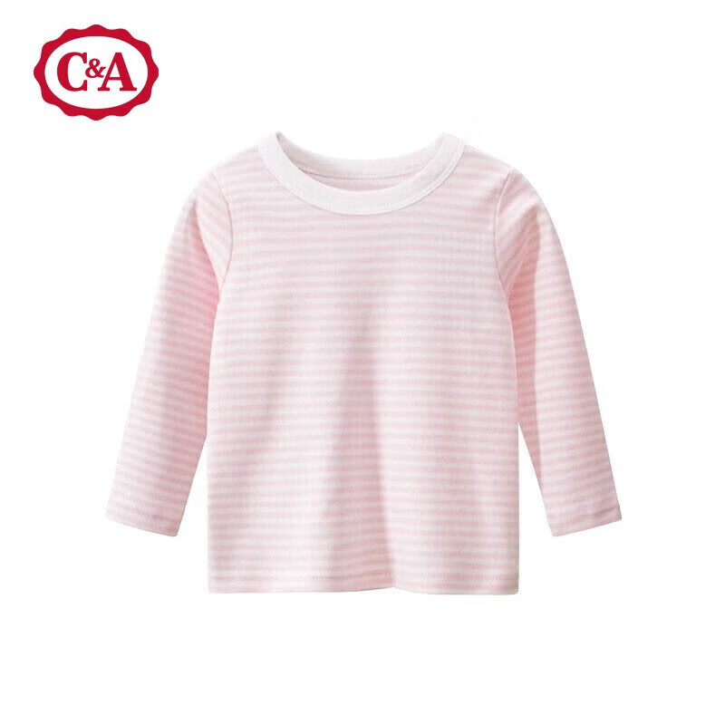 C＆A童装长袖T恤秋装2023新款男童打底衫秋潮牌女小童秋款长袖T恤 浅粉条纹 140使用感如何?