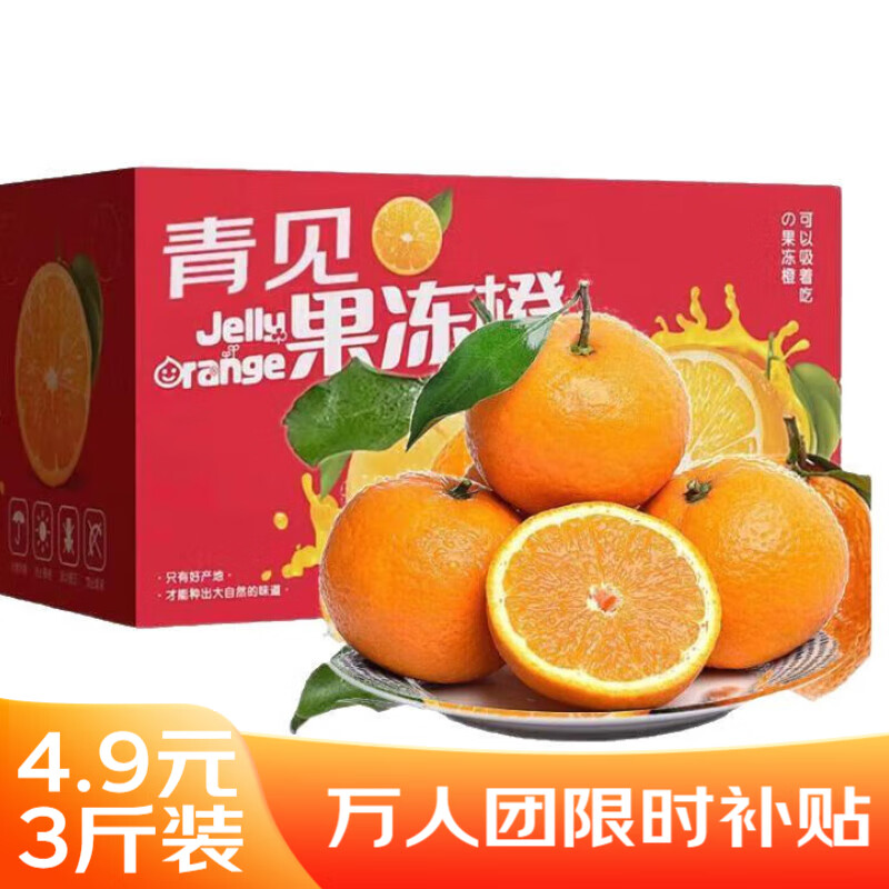 鲜菓篮 四川青见果冻橙现摘 带箱3斤(70-75mm)装净2.5+ 果园现摘现发