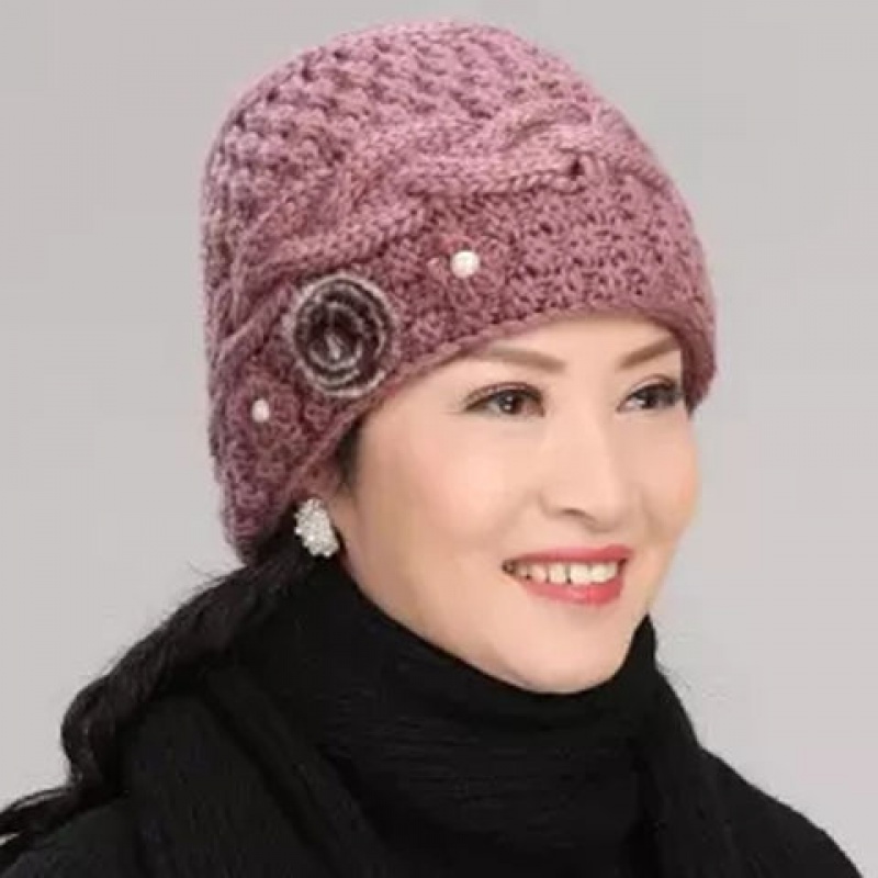【新年装】帽子女秋冬天女士保暖帽中老年人针织毛线帽冬季骑车护耳帽