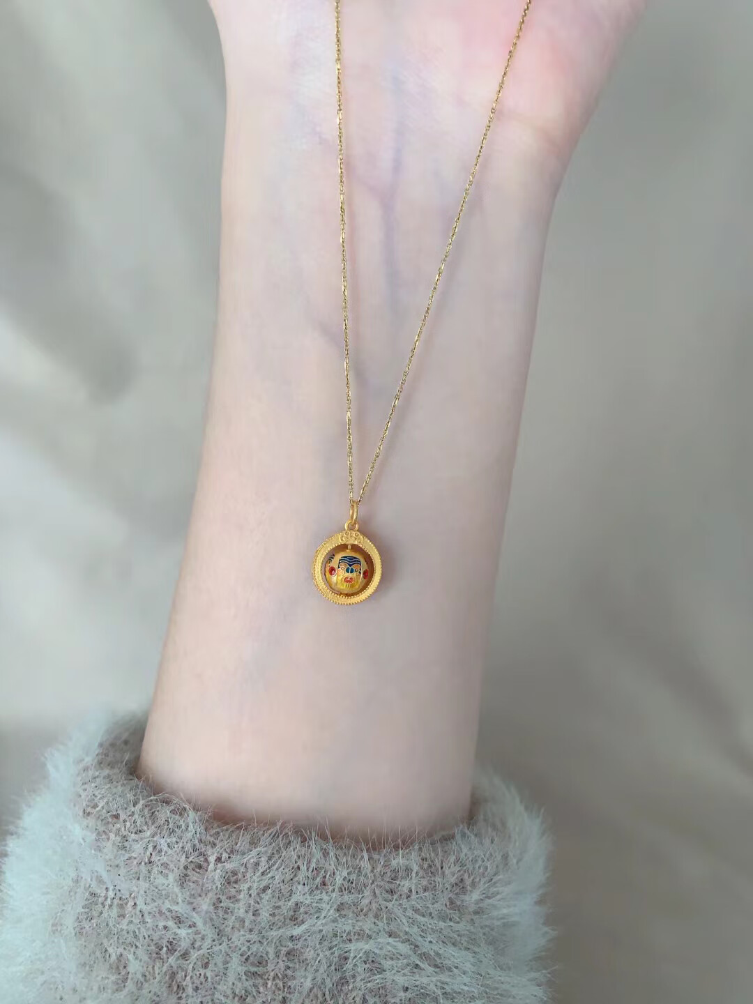 扎基拉姆复古烧蓝招正财偏财寓意民族风锁骨链 扎基拉姆吸钱星项链