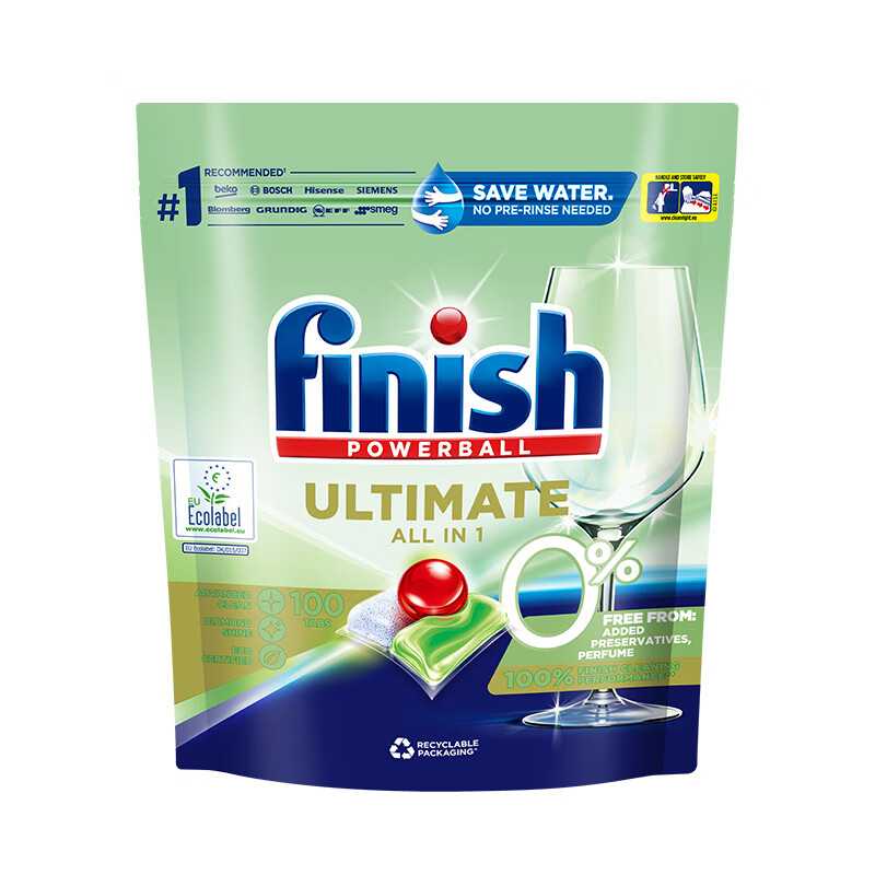 亮碟（finish）洗碗机专用洗碗凝珠 洗涤剂清洁剂洗碗粉洗碗块耗材 0添加99%杀菌 【0添加】洗碗凝珠100颗*2袋