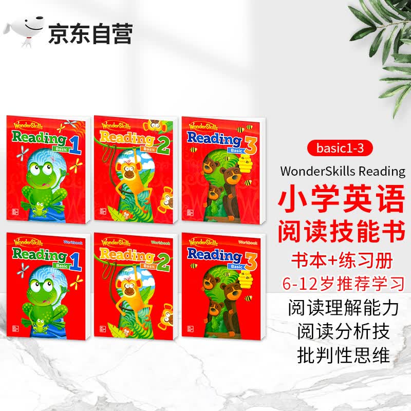 原版进口麦克劳希尔出版WonderSkills Reading basic 1-3美国加州小学英语分级阅读训练教材练习培养技能书 
