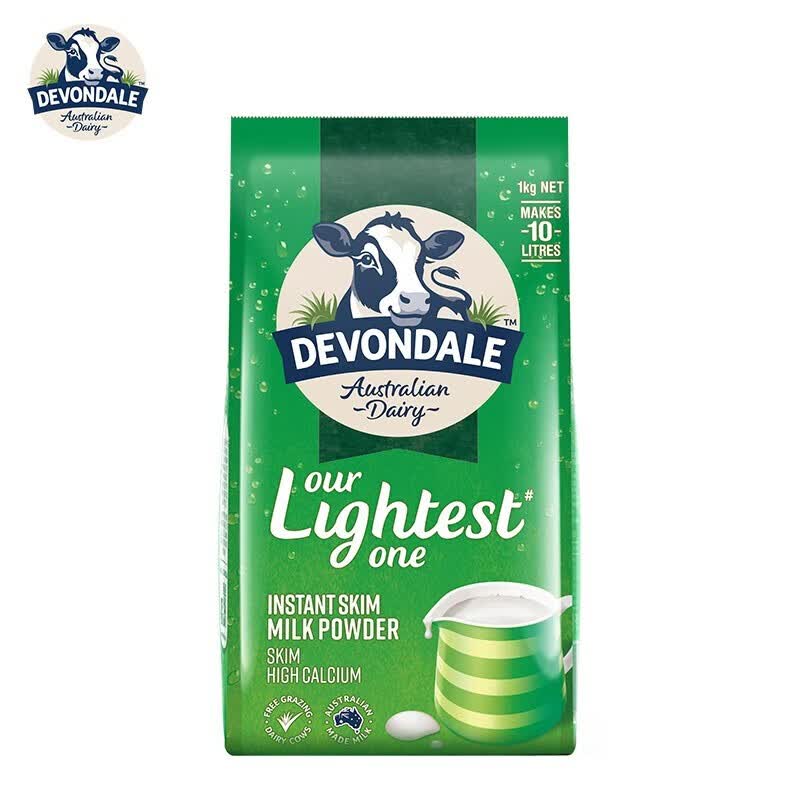 德运澳洲进口（Devondale）德运脱脂奶粉成人奶粉牛奶粉 儿童早餐1kg 1kg×2袋