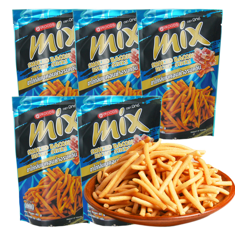 mix 泰国进口 5袋 烟熏肉风味脆脆条 60g/袋 膨化食品 休闲零食
