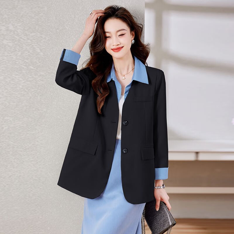 凌菲小姐(miss ling fei)少女秋装外套女新款时尚假两件西装2024春季