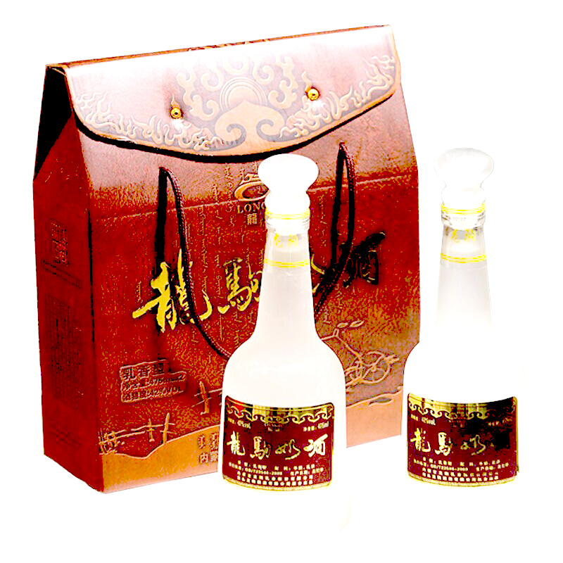 龙驹马奶酒养生酒内蒙古特产42度白酒礼盒2瓶草原低度白酒马蹄瓶奶酒