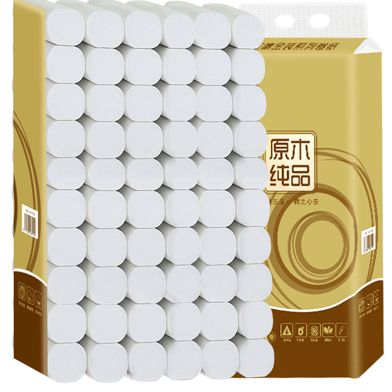 玉棉（yumian）金装木浆卷纸卫生纸无芯4层加厚卷筒厕纸巾 14卷试用装