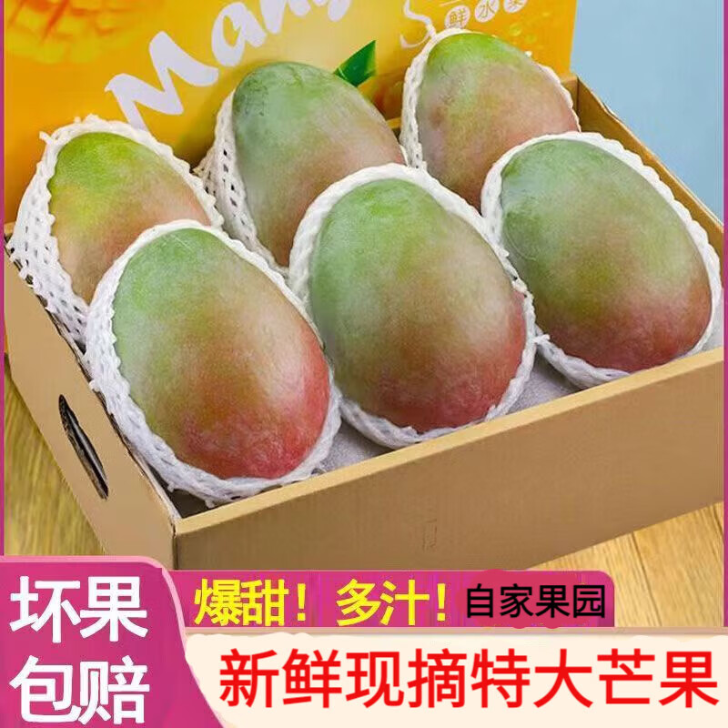 水果超市四川正宗芒果特大果苹果芒当季新鲜芒果热带水果 9斤(净重8.5斤) 大果300-500g