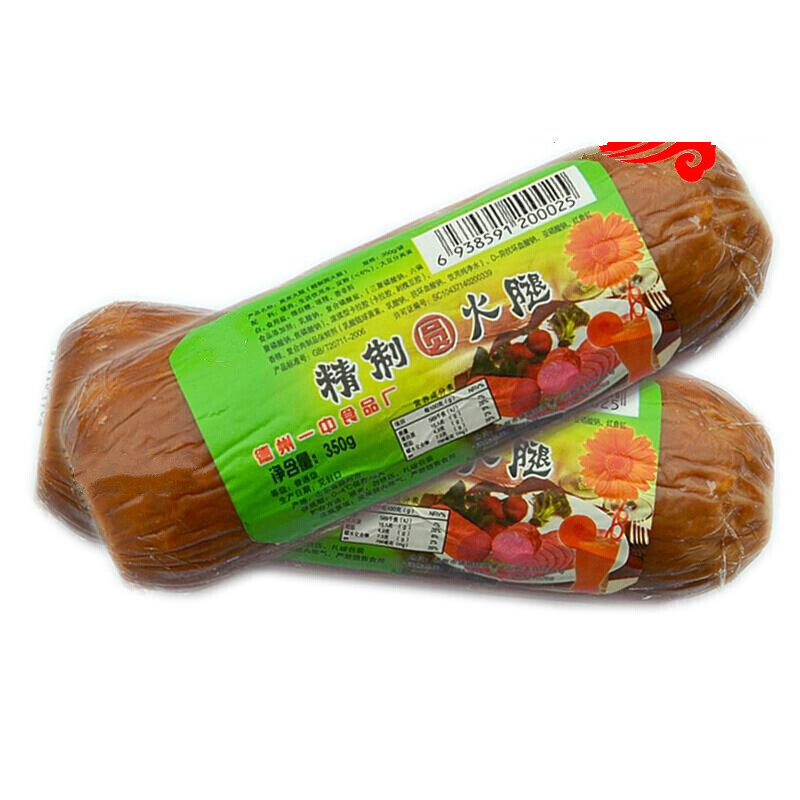 一中;yz德州一中火腿正宗山东特产肠精制圆火腿肠纯瘦肉零食 350x2